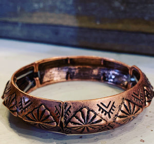 Copper Aztec Bangle Bracelet